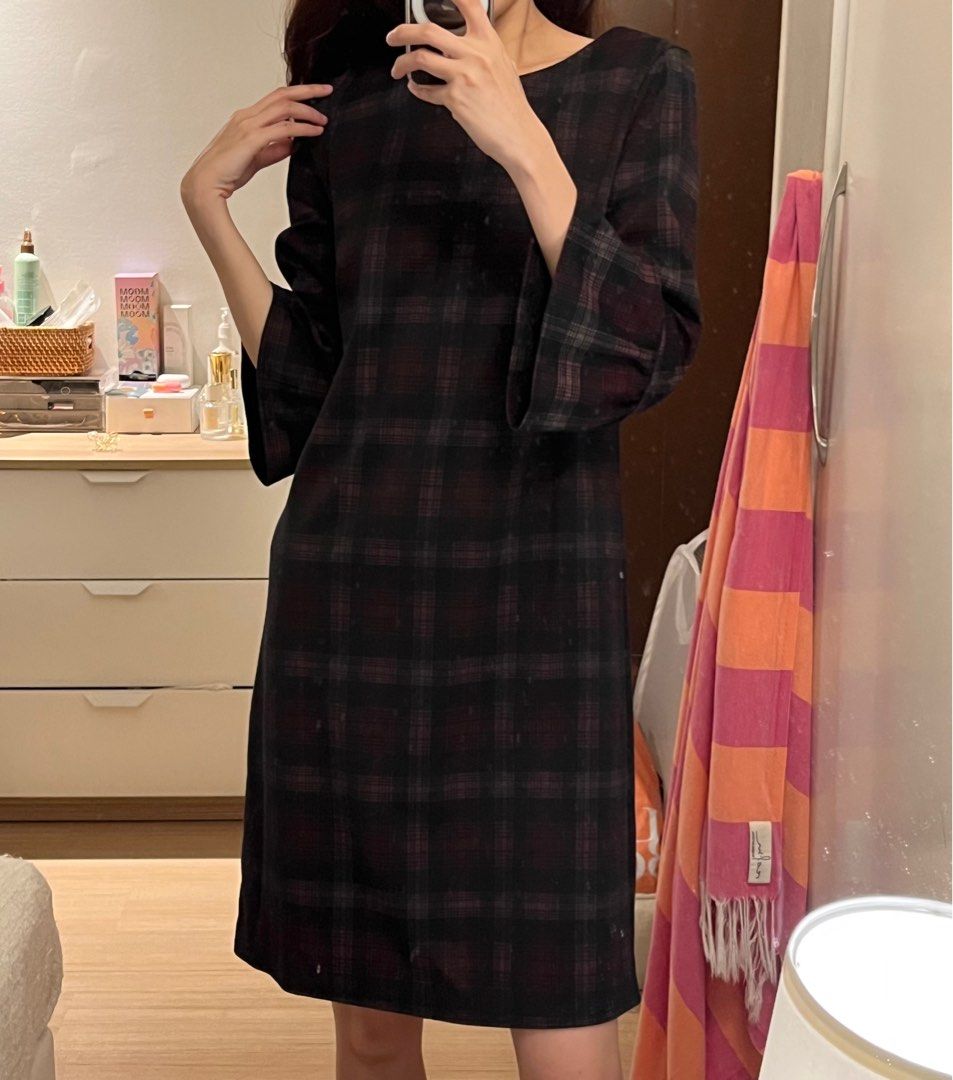 Dorothy Perkins brown checkered boxy shift dress Women s Fashion Dresses Sets Dresses on Carousell