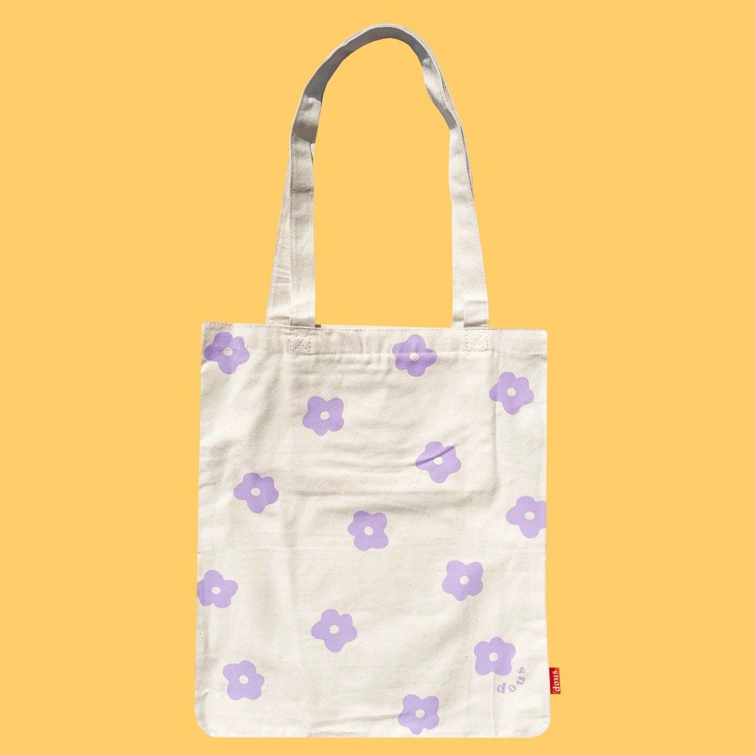 Dous Taro Flower Power Tote Bag (Category: Tote Bags) located in Paranaque City. Submitted by innaaa (Listing ID 1271114054, Image 1). Description: 100% cotton Super cute!! P1,500 original price.