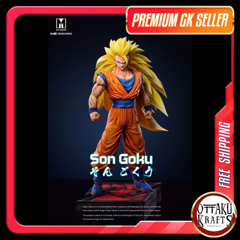 Anime Dragon Ball Z GK Son Goku With 2 Replaceable Heads Figure