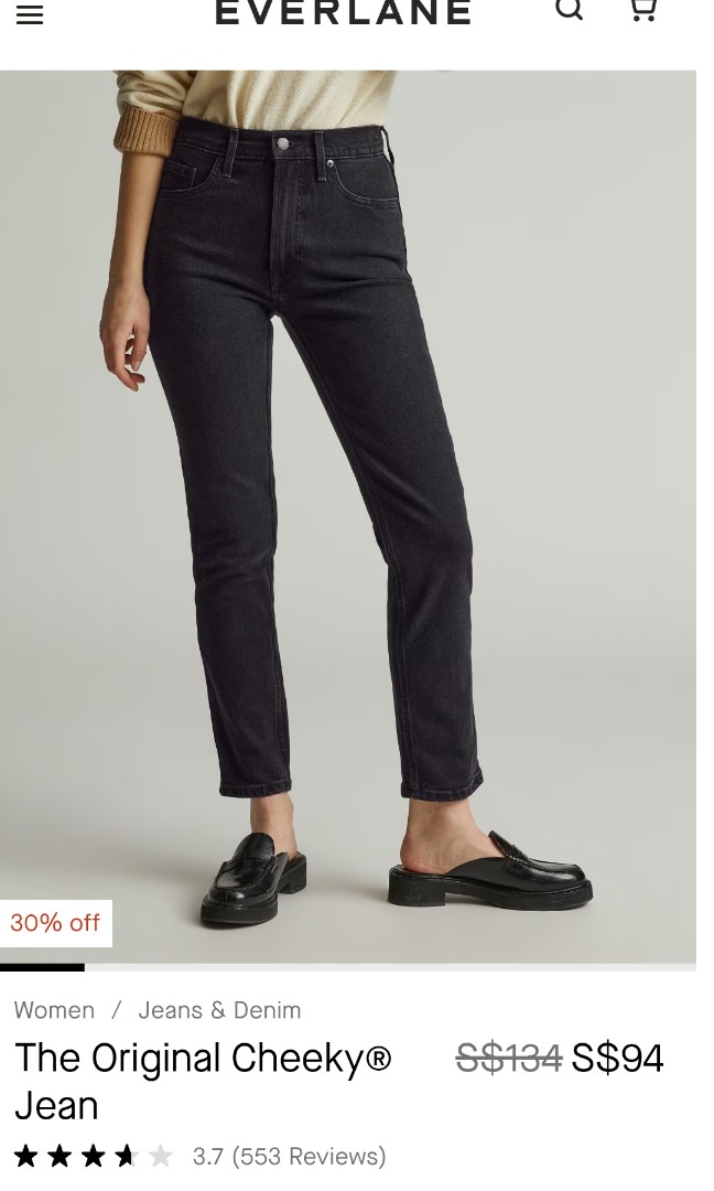 Everlane The Original Cheeky Jeans, Women's Fashion, Bottoms, Jeans ...