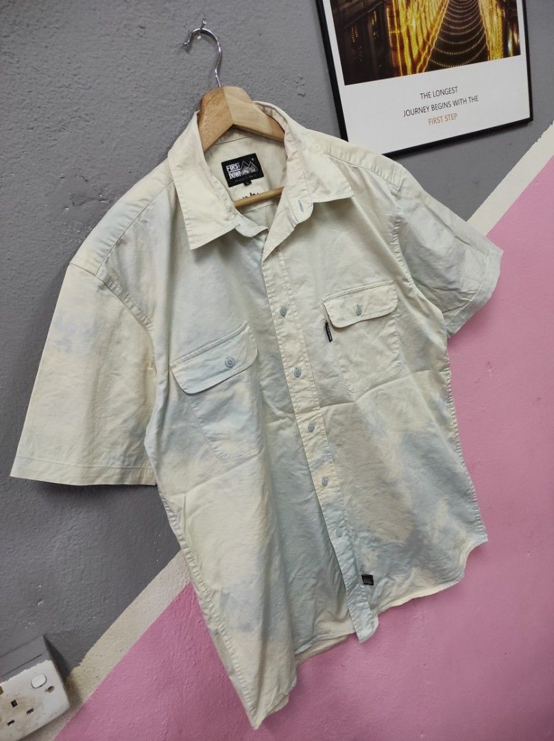 first down japan branded double pocket jacket shirt kemeja style