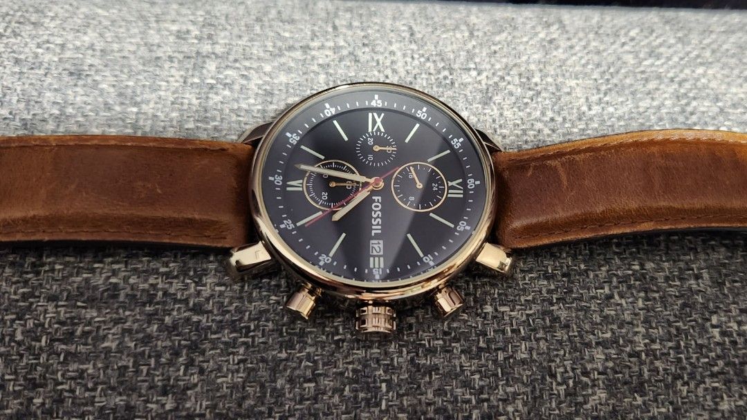 FOSSIL Gold tone chronograph watch BQ2005