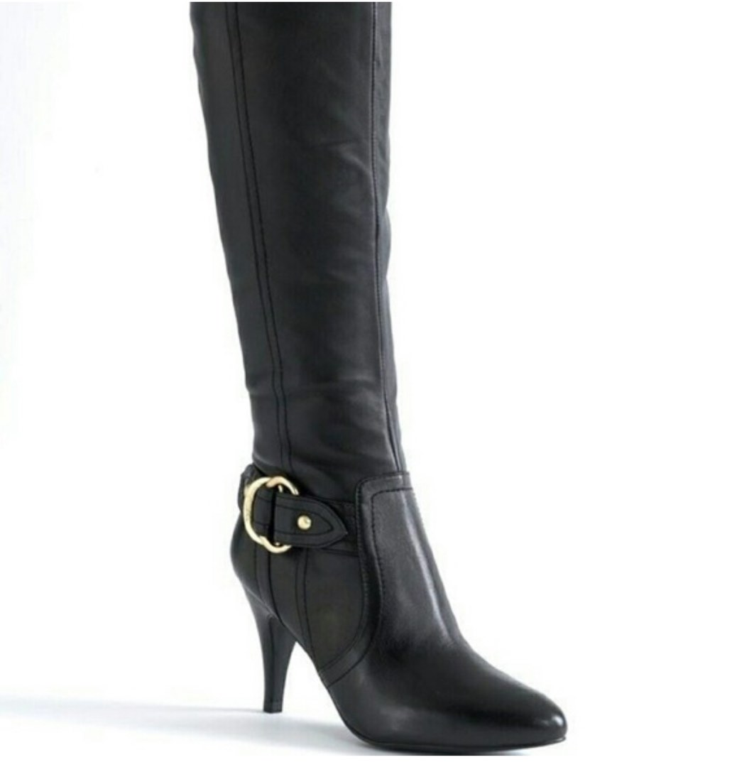 Guess black sale knee high boots