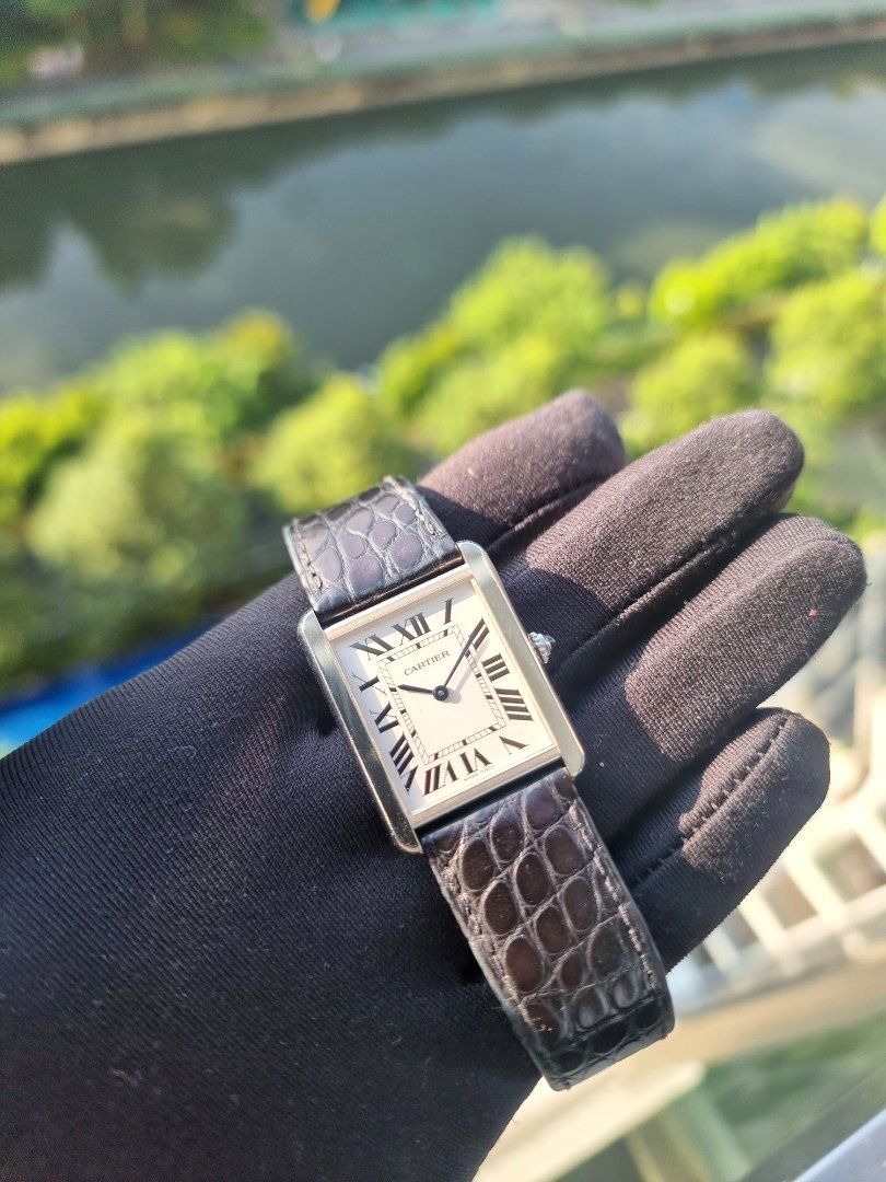 Cartier tank solo outlet large leather strap