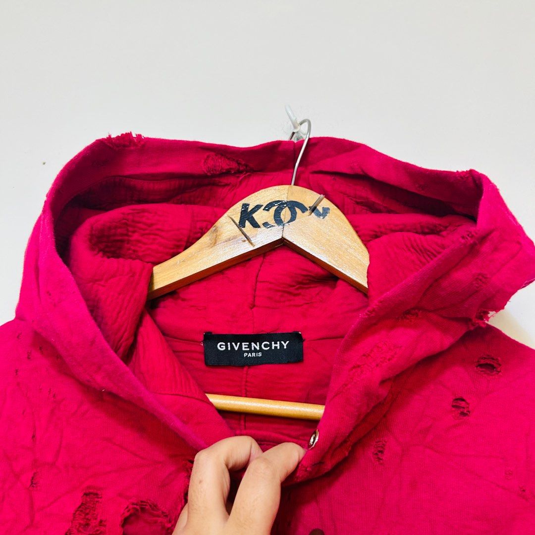 Givenchy distressed deals hoodie pink