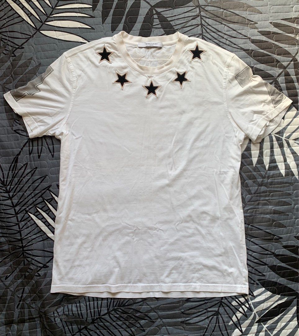 Givenchy black shirt white stars sales