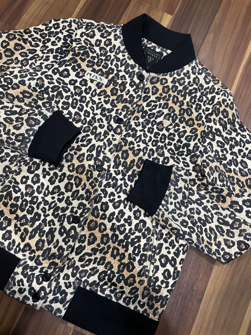 Guess leopard jacket hot sale