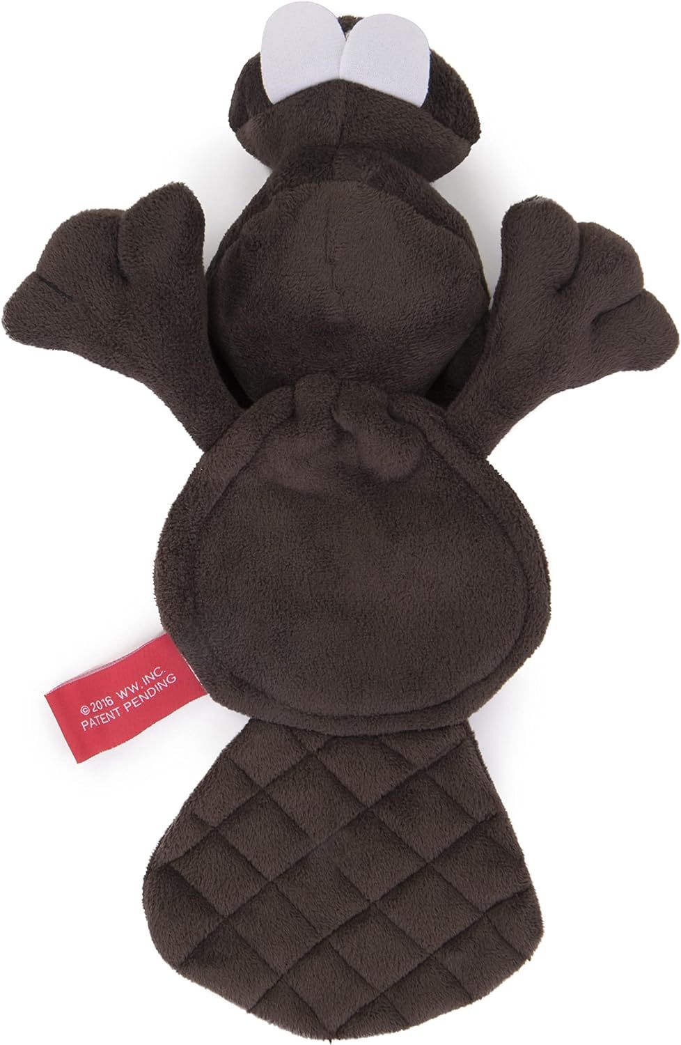 Hear Doggy Flattie Brown Beaver Ultrasonic Silent Squeaker Dog Toy