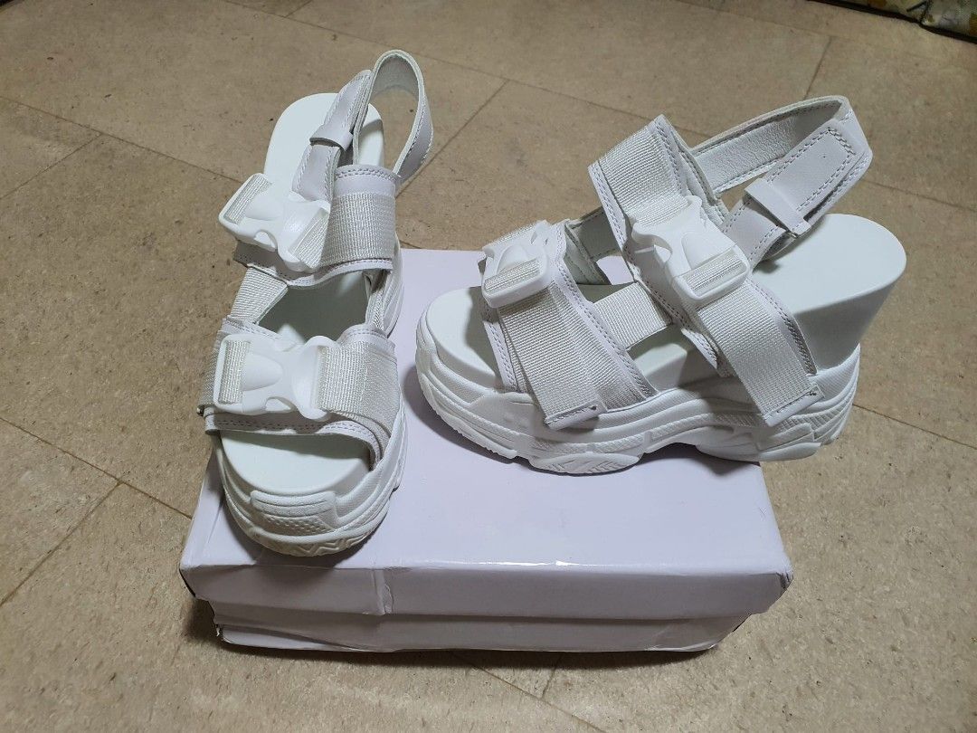 White wedding platform shoes Women s Fashion Footwear Sandals