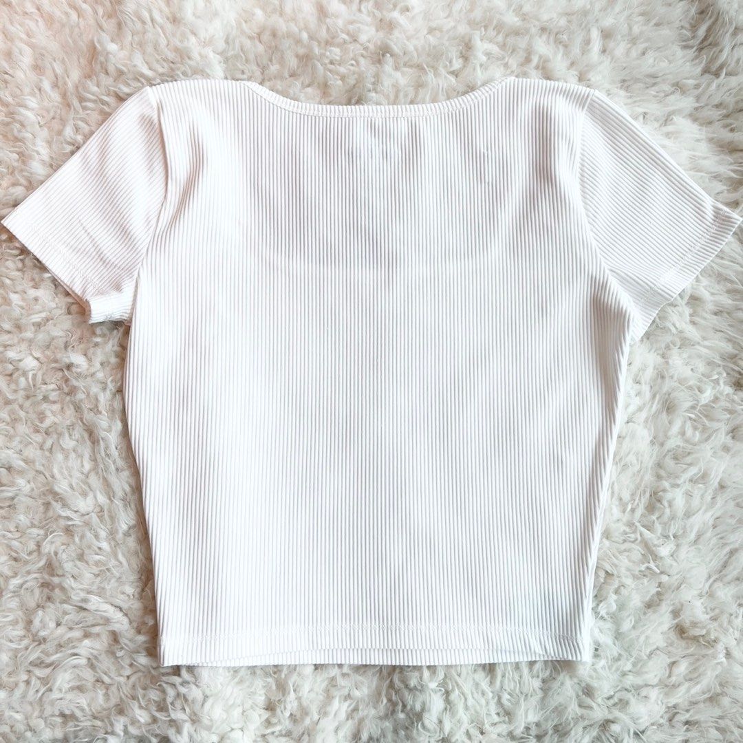 Hollister white crop on sale top