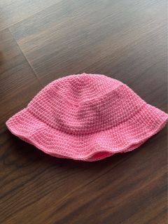 hot pink crochet bucket hat