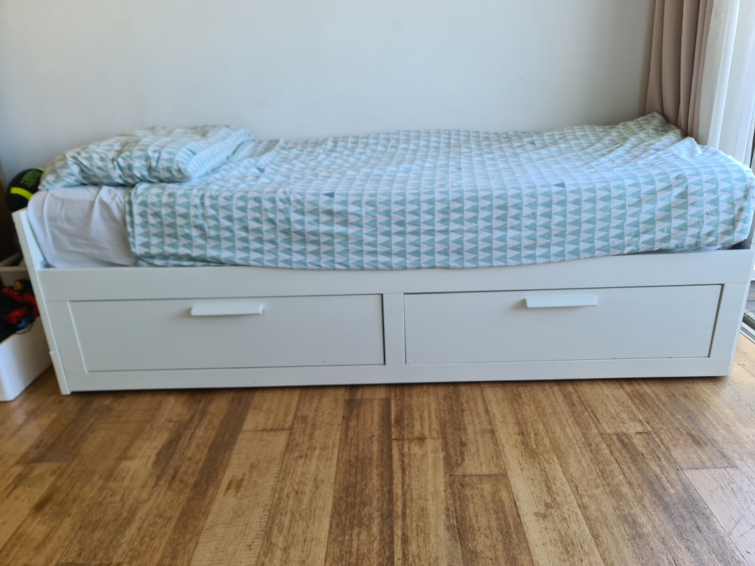Ikea day bed with drawers/double bed, Furniture & Home Living