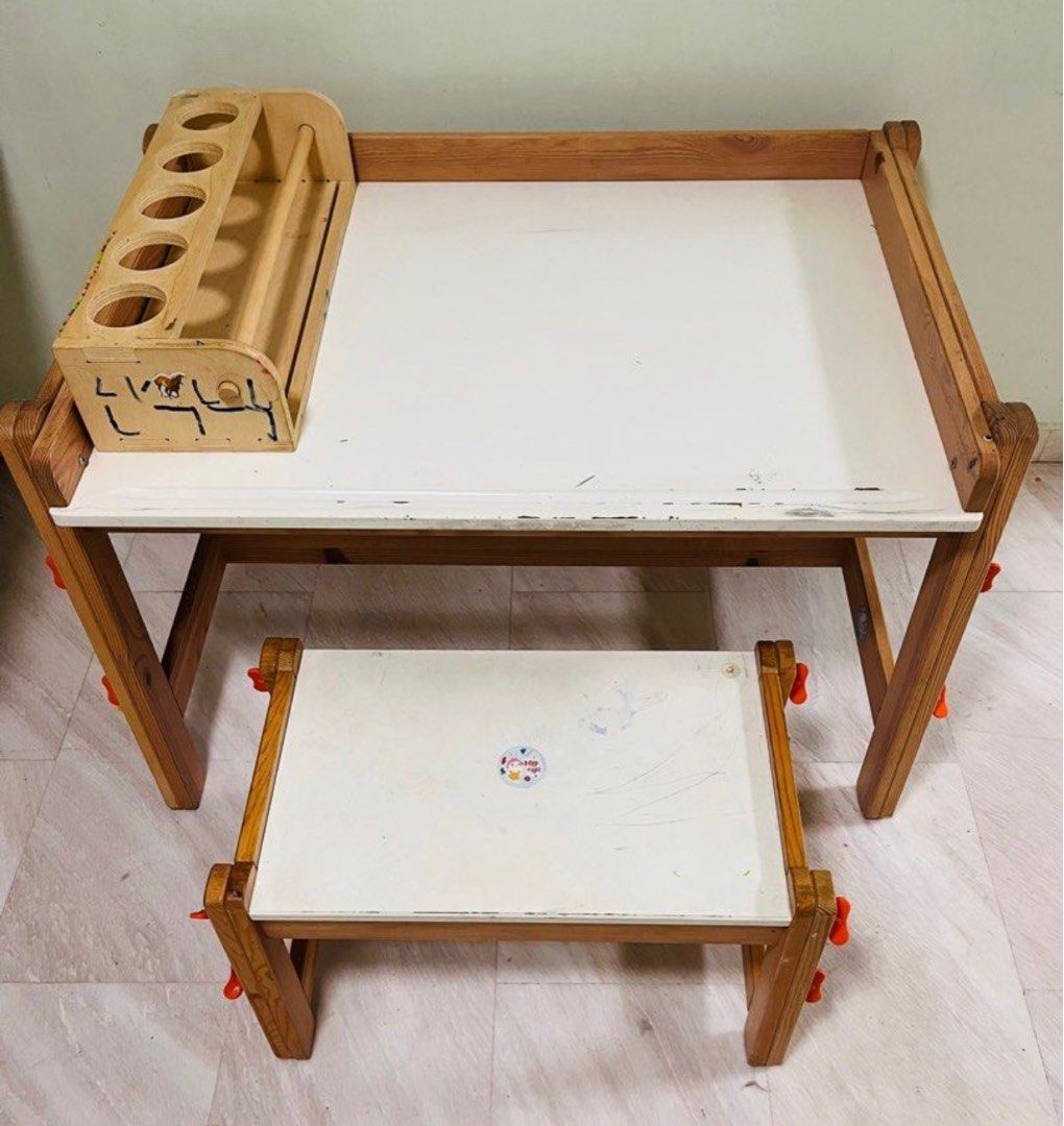 Ikea FLISAT Children's desk, adjustable with bench, Babies & Kids, Baby