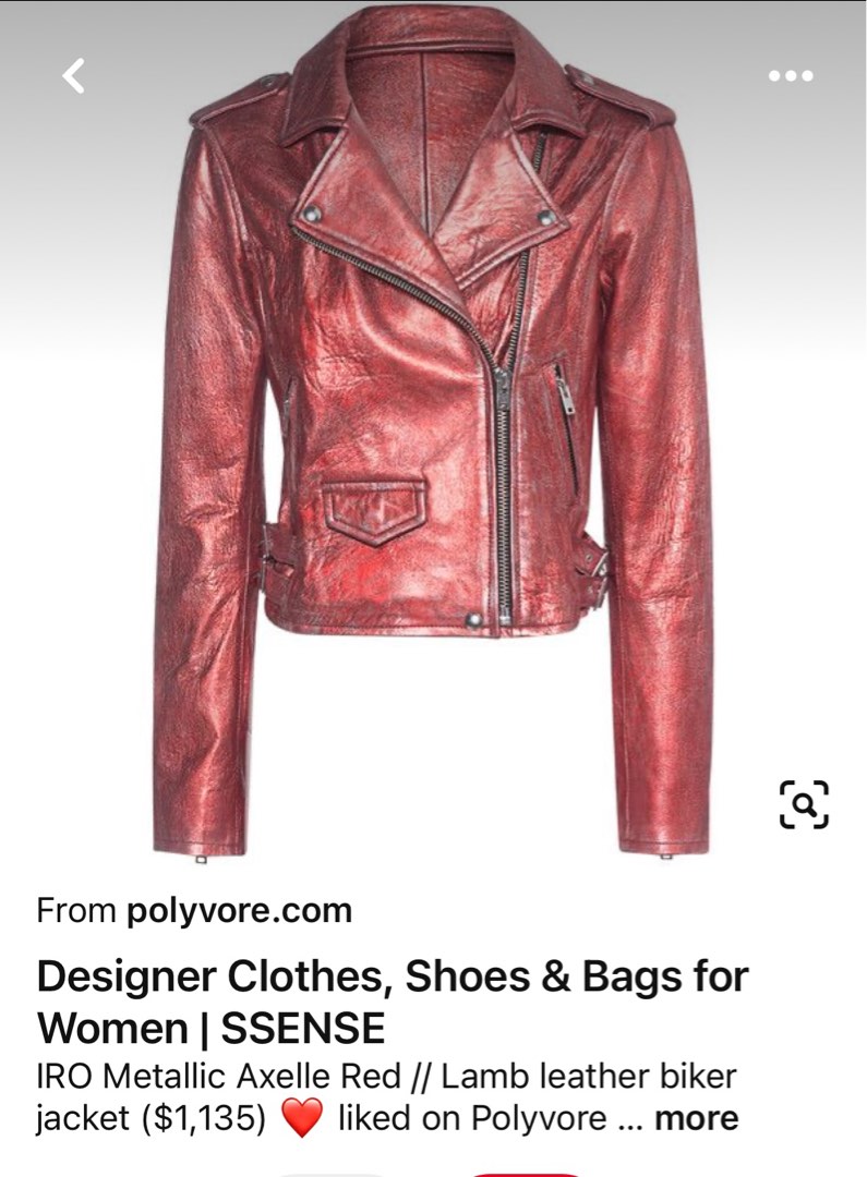 IRO Metallic Red Lamb skin Leather Jacket