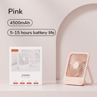 Jisulife portable mini fan pink 4500mah 3 modes