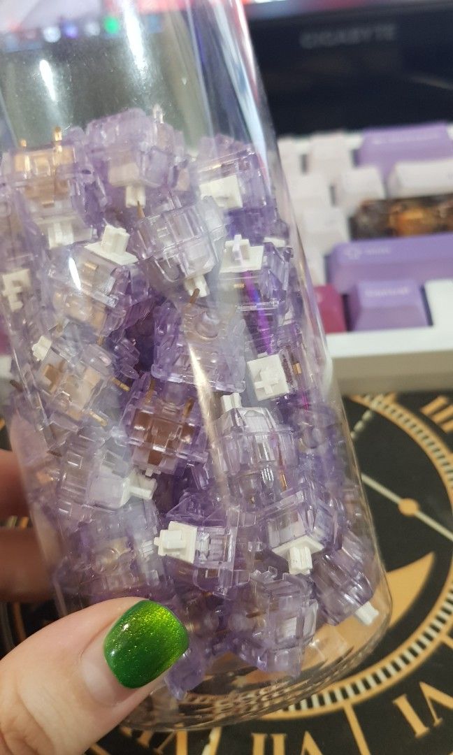 JWK Durock Lavender Switches (Linear), Computers & Tech, Parts