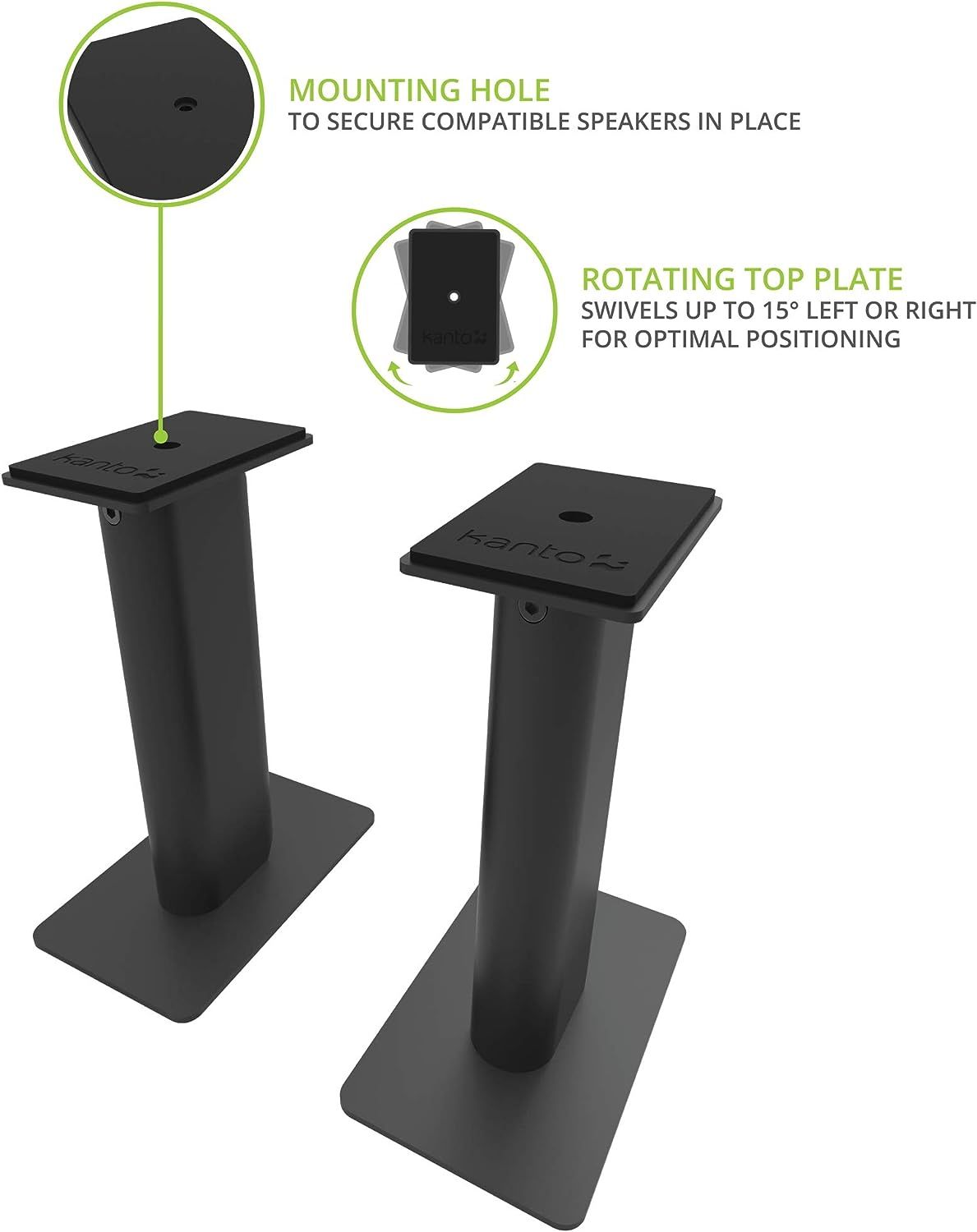 Kanto SP9 9 Speaker Stands, Designed for 3 to 4 Desktop and Bookshelf  Speakers