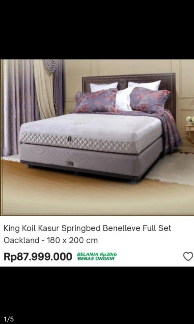 Kasur King Koil Full Latex Benelleve ( Full set ), Perabotan Rumah di