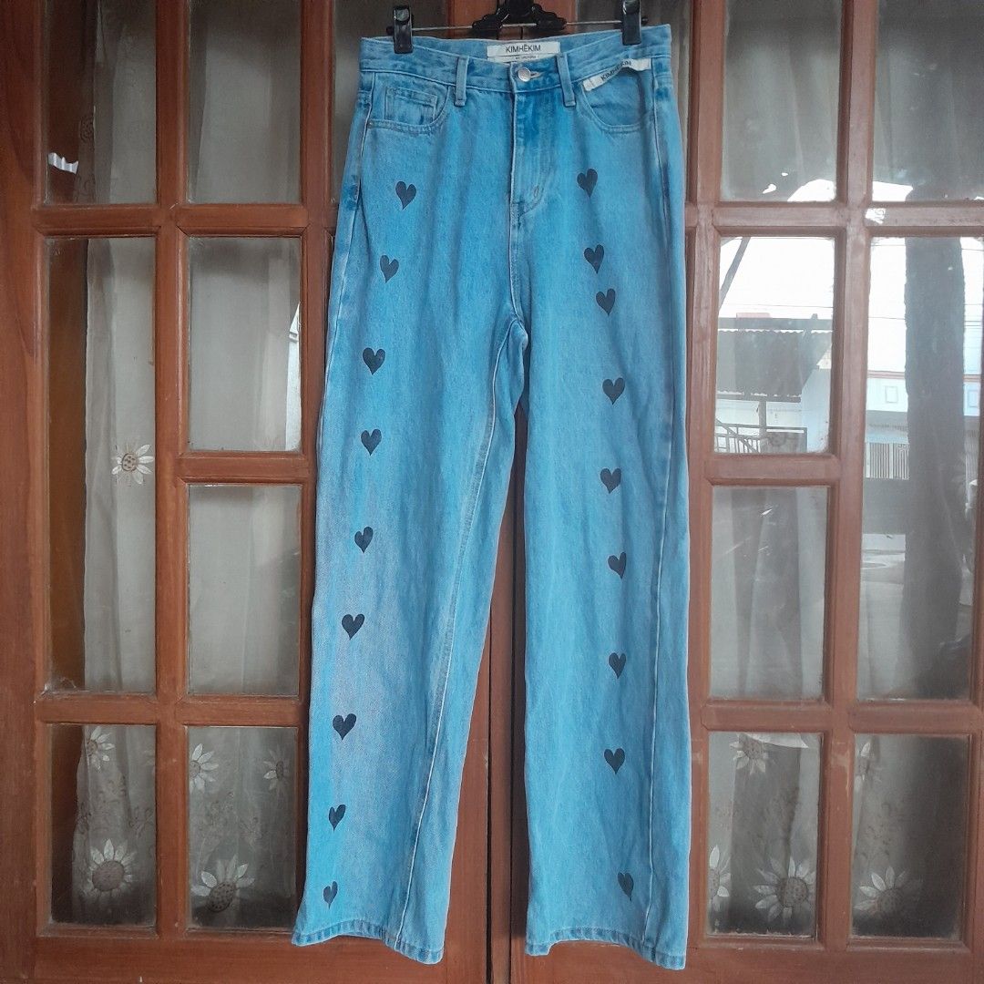 Kimhekim Heart Stamped Denim second (28), Fesyen Wanita