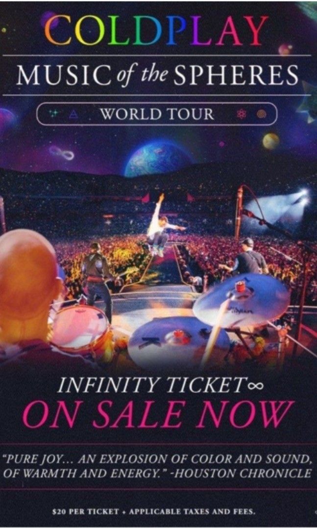 LF Coldplay Infinity Tickets, Tickets & Vouchers, Event Tickets on