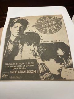 Louie Heredia Samantha and Randy Santiago at Star Force coca-cola - Vintage Poster Newspaper clipping ad wall design OPM Artist