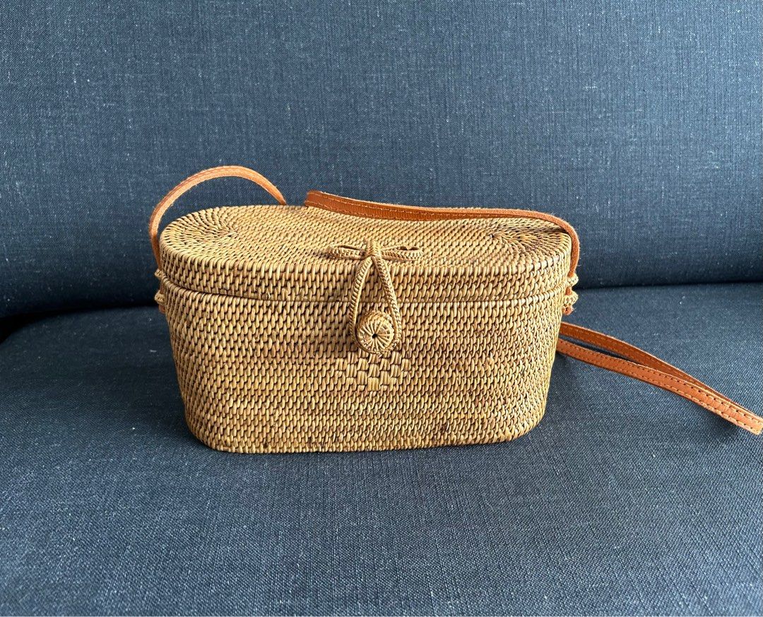 MANGO Bamboo Crossbody Bag Braided Straw Wicker Basket Shoulder Bag Sling Bag Handbag Clutch Beach Bag Holiday Valentine s Day Birthday Gift Present Women s Fashion Bags Wallets Shoulder Bags on Carou...