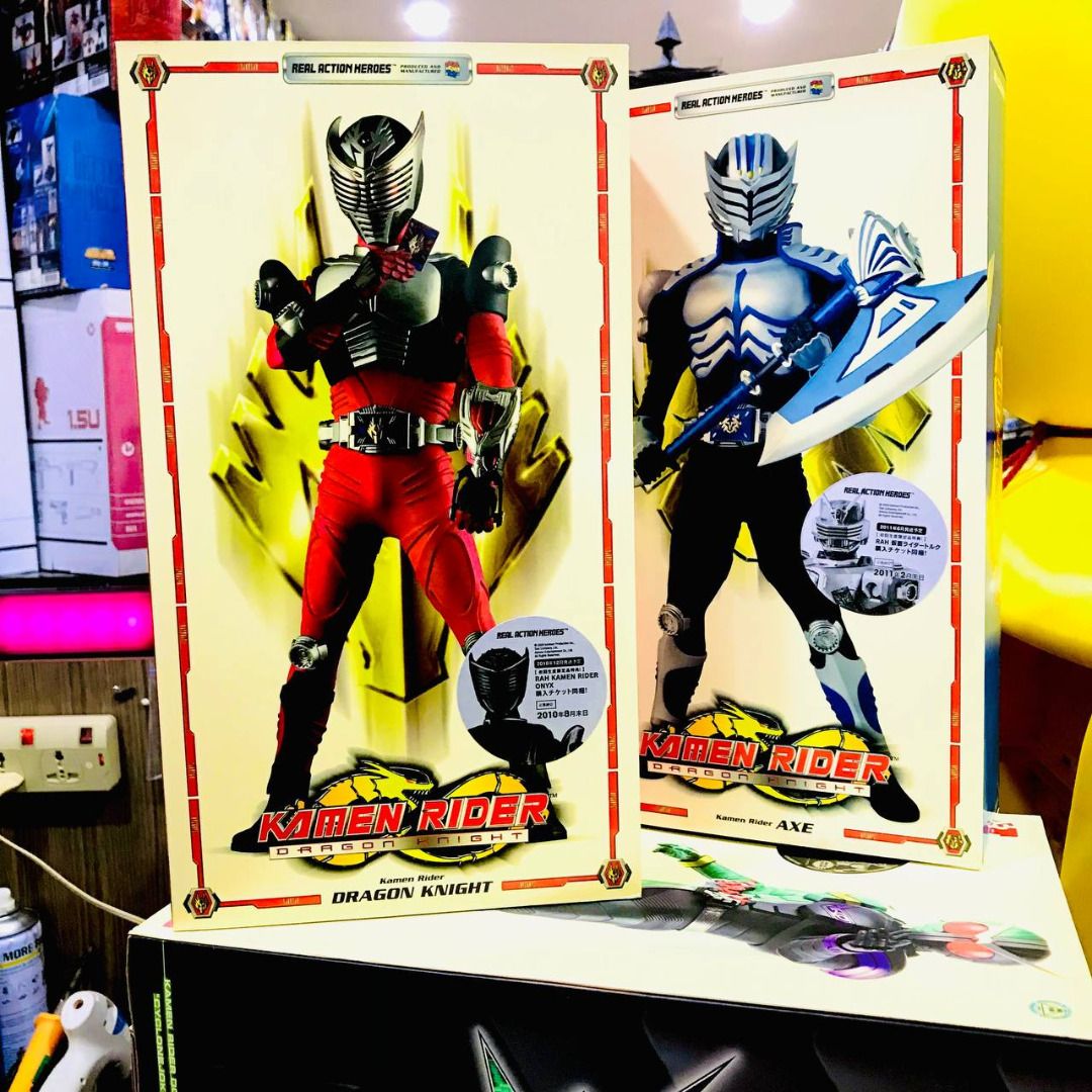 MEDICOM TOY 1/6 ( RAH ) REAL ACTION HEROES KAMEN RIDER SERIES - DRAGON  KNIGHT u0026 RIDER AXE - SET OF 2 - RARE