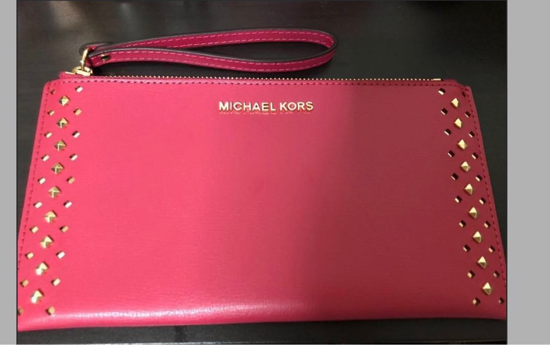 Authentic Michael Kors Hot Pink Clutch Wristlet Luxury Bags