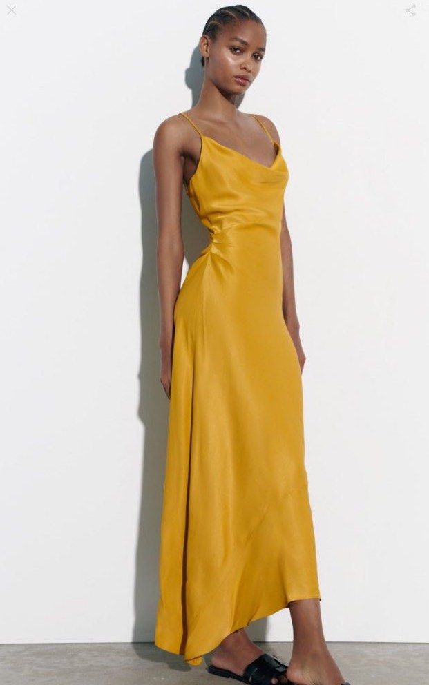 Mustard slip dress online