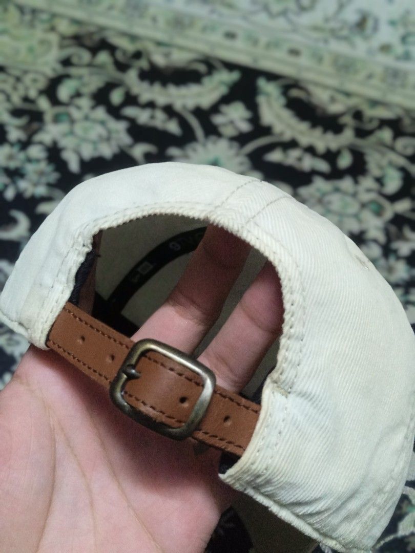 New era leather strapback top