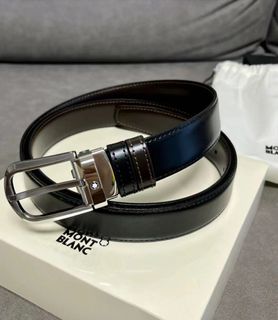Horseshoe buckle black/brown 30 mm reversible leather belt - Luxury Belts –  Montblanc® CL
