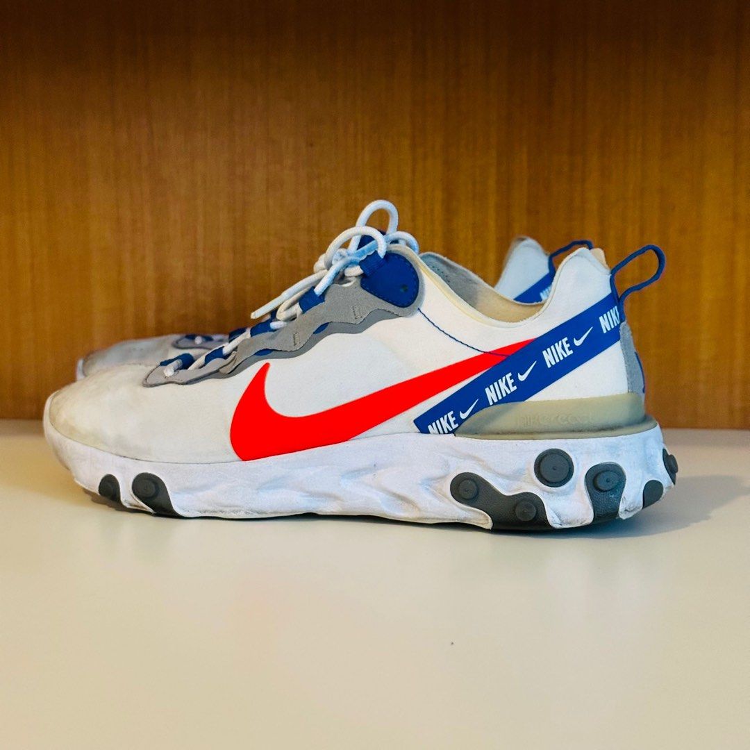 Nike React Element 55 White Game Royal Habanero Red US9