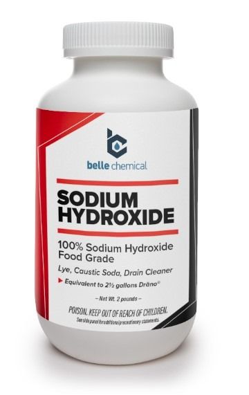 Belle Chemical Sodium Hydroxide, Pure - Food Grade (Caustic Soda, Lye) (1  Pound Jar)