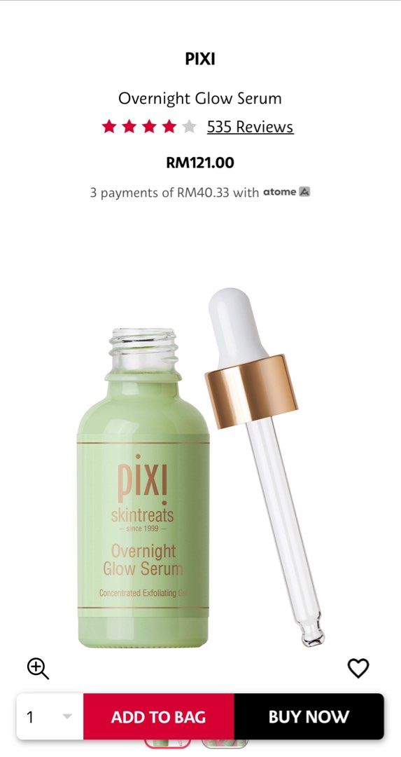 Pixi overnight glow serum discount