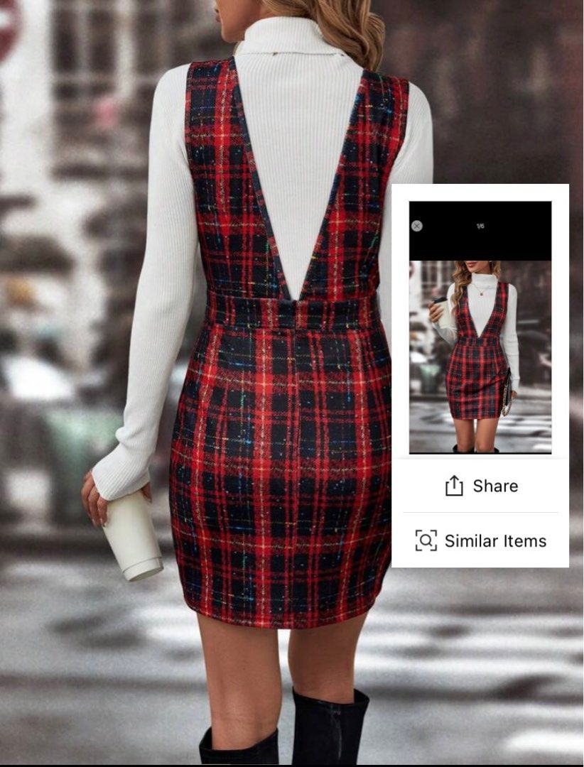 Red plaid discount christmas dress