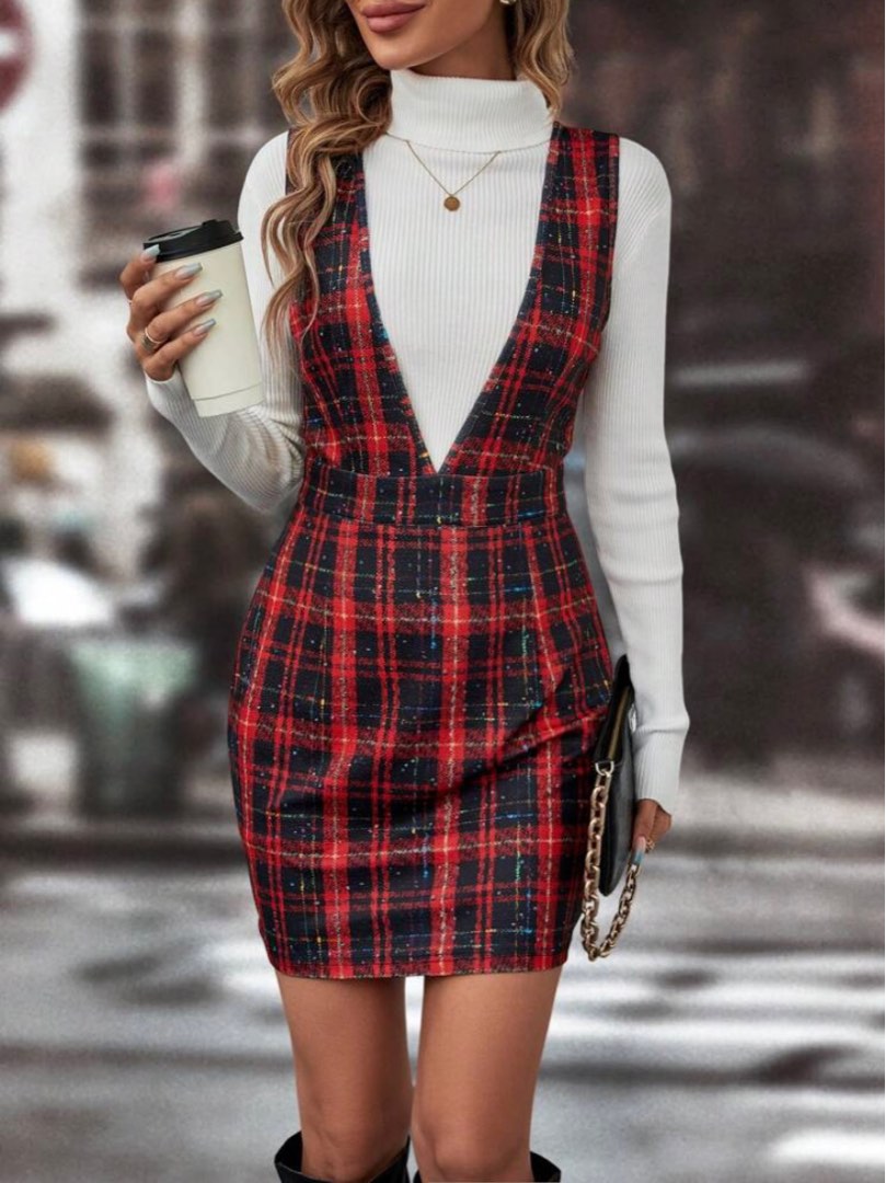 Plaid Christmas dress Women s Fashion Dresses Sets Dresses on