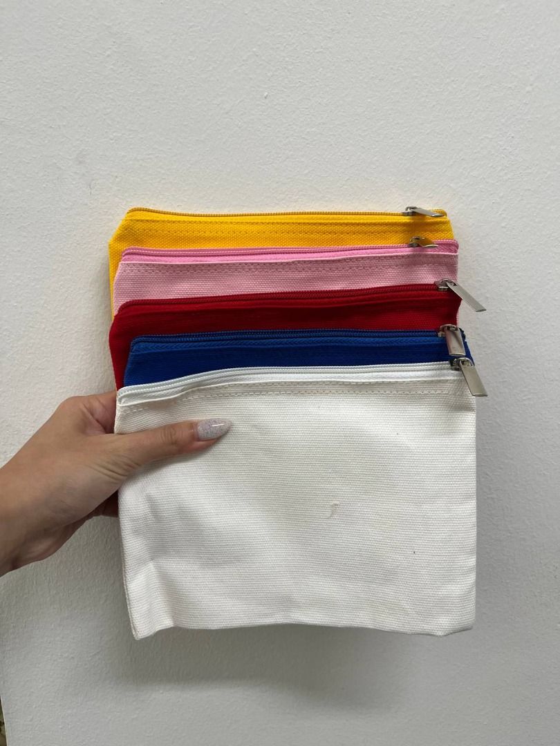 Plain canvas deals zipper pouch
