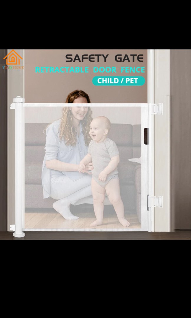 Punch Free Safety Retractable Gate Child Safety Barrier Stairway