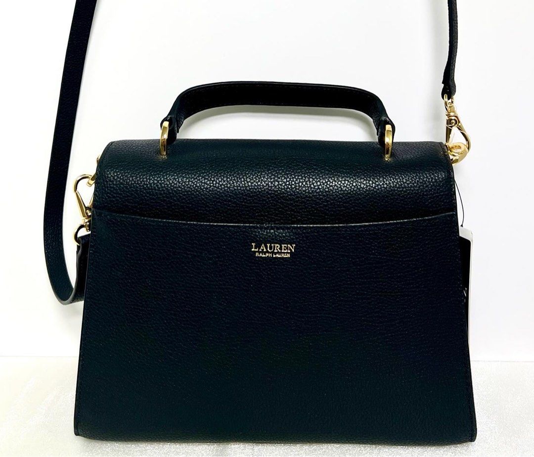 Ralph lauren pebbled new arrivals leather medium satchel