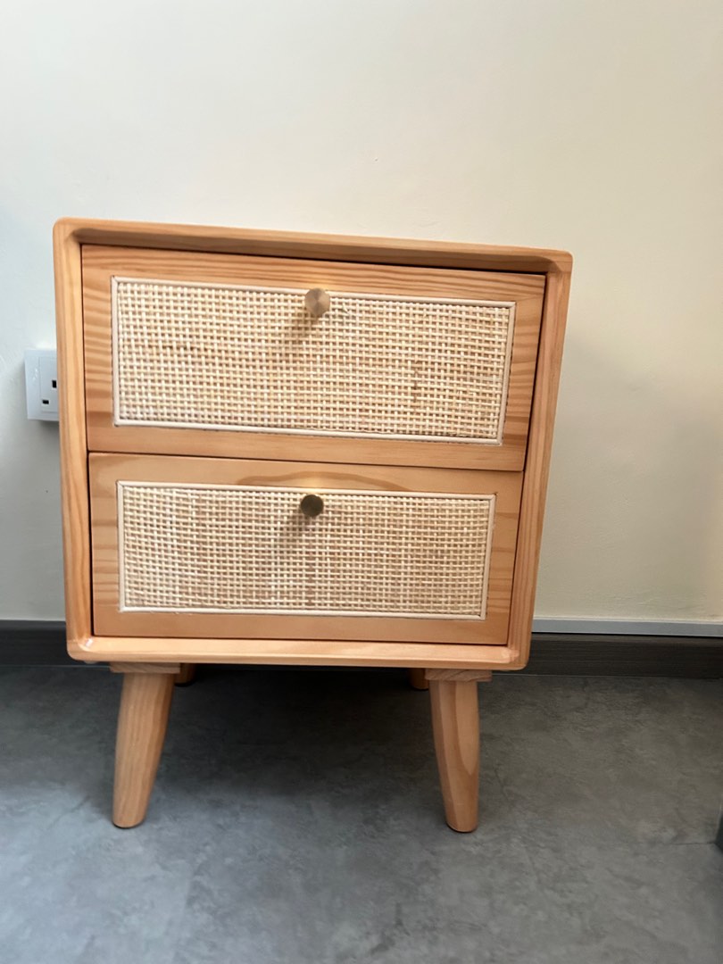 Ratten Bedside Table, Furniture & Home Living, Furniture, Tables & Sets