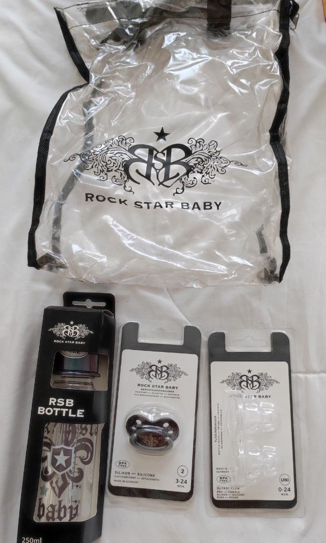 Rock star baby bottle set