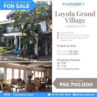 Rush Sale! 90k/sqm only - Lot with Old house, Loyola Grand Villas