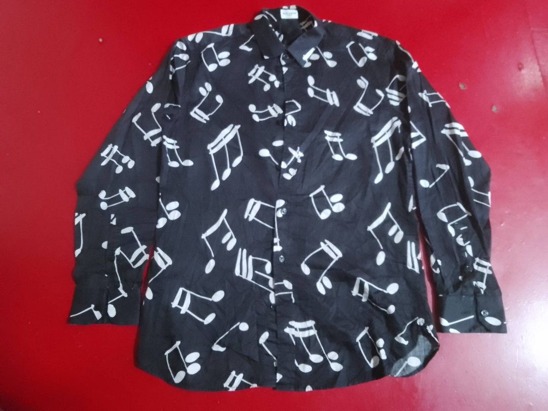 saint laurent music note shirt
