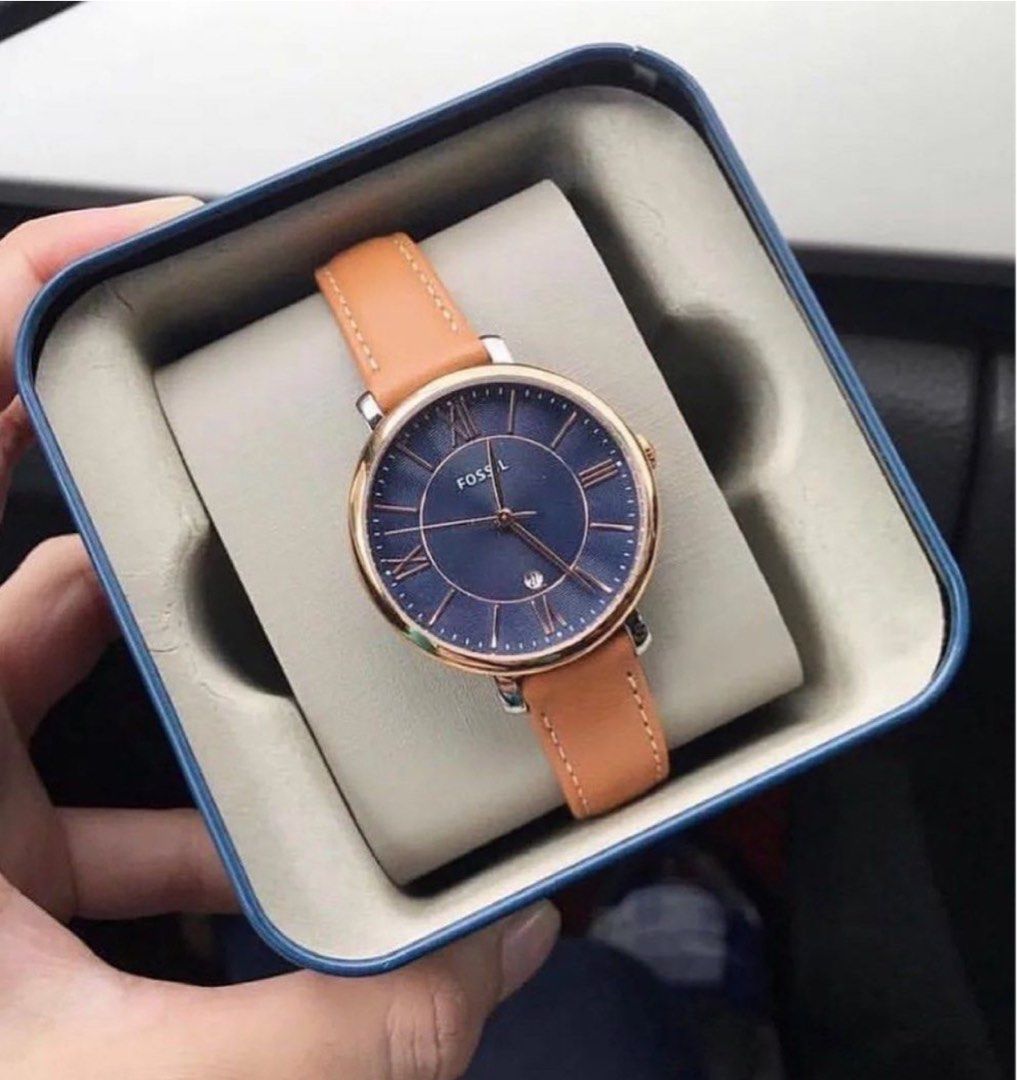 Fossil Jacqueline Three Hand Date Luggage Leather Watch 36mm ES4274