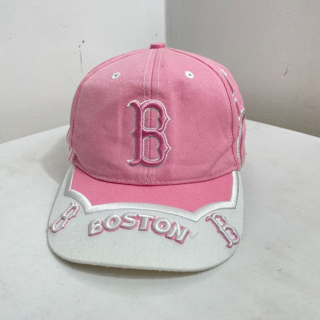 SALE BOSTON RED SOX BASEBALL VINTAGE HAT VTG CAP TOPI ADJUSTABLE PINK COLOR SPORT FASHION USA AMERICA JAPAN CASUAL DESIGN BASEBALL DAD MLB STYLE