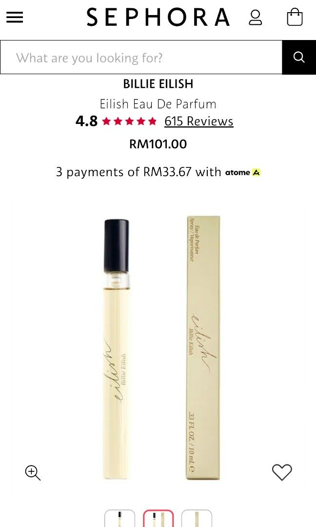 SALE Original Billie Eilish EDP 10ml Eau de Parfum Toilette EDT