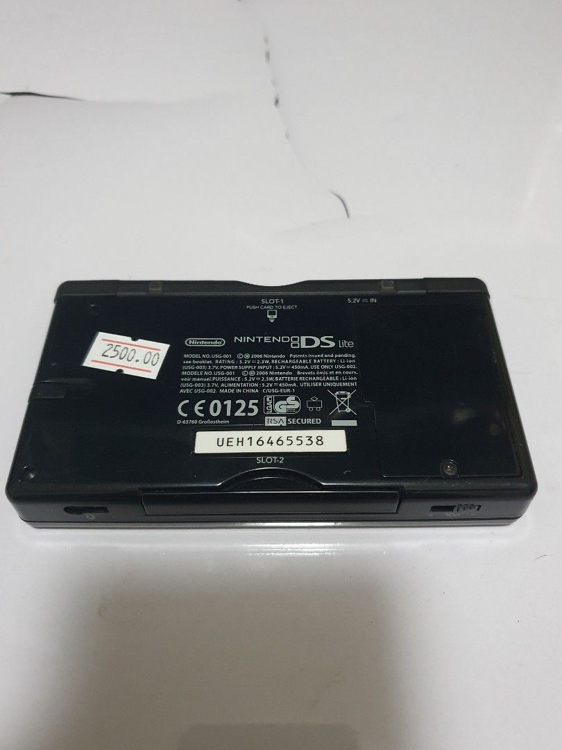 Selling Black Nintendo DS Lite (Category: Nintendo) located in Quezon City. Submitted by itemsforadoption (Listing ID 1271141045, Image 2). Description: Rfs: Its 2023! Happy New Year! Hoping you have a good year ahead of you! If you have questions feel free to send a message. Though I'll most likely be able to reply from 10am to 8pm. Please be patient and understanding. Decluttering games and items that I've picked up or for friends and family. I