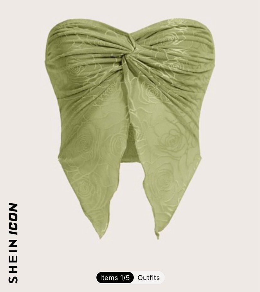 Shein asymmetrical tube top (Category: Sleeveless) located in Angeles City. Submitted by nkdraftx (Listing ID 1271154284, Image 1). Description: Used once! Size xs-s Rfs: too much clothes Meet up around ac Mop: gcash.