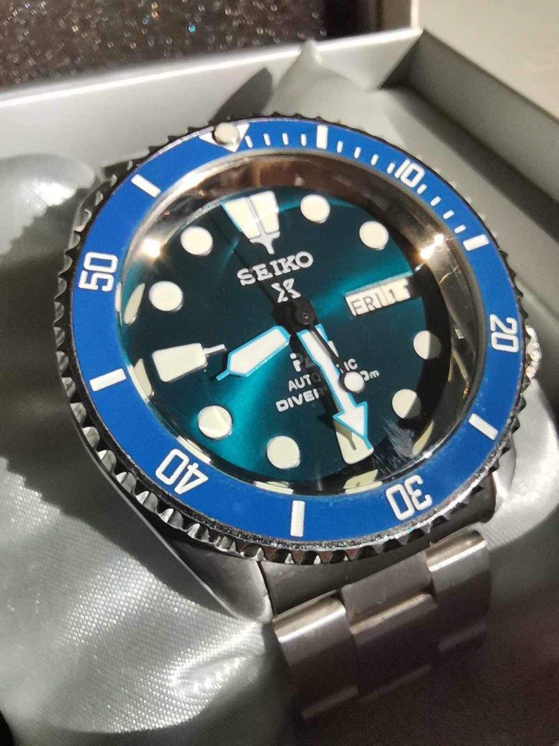 Seiko skx007 hot sale blue dial mod