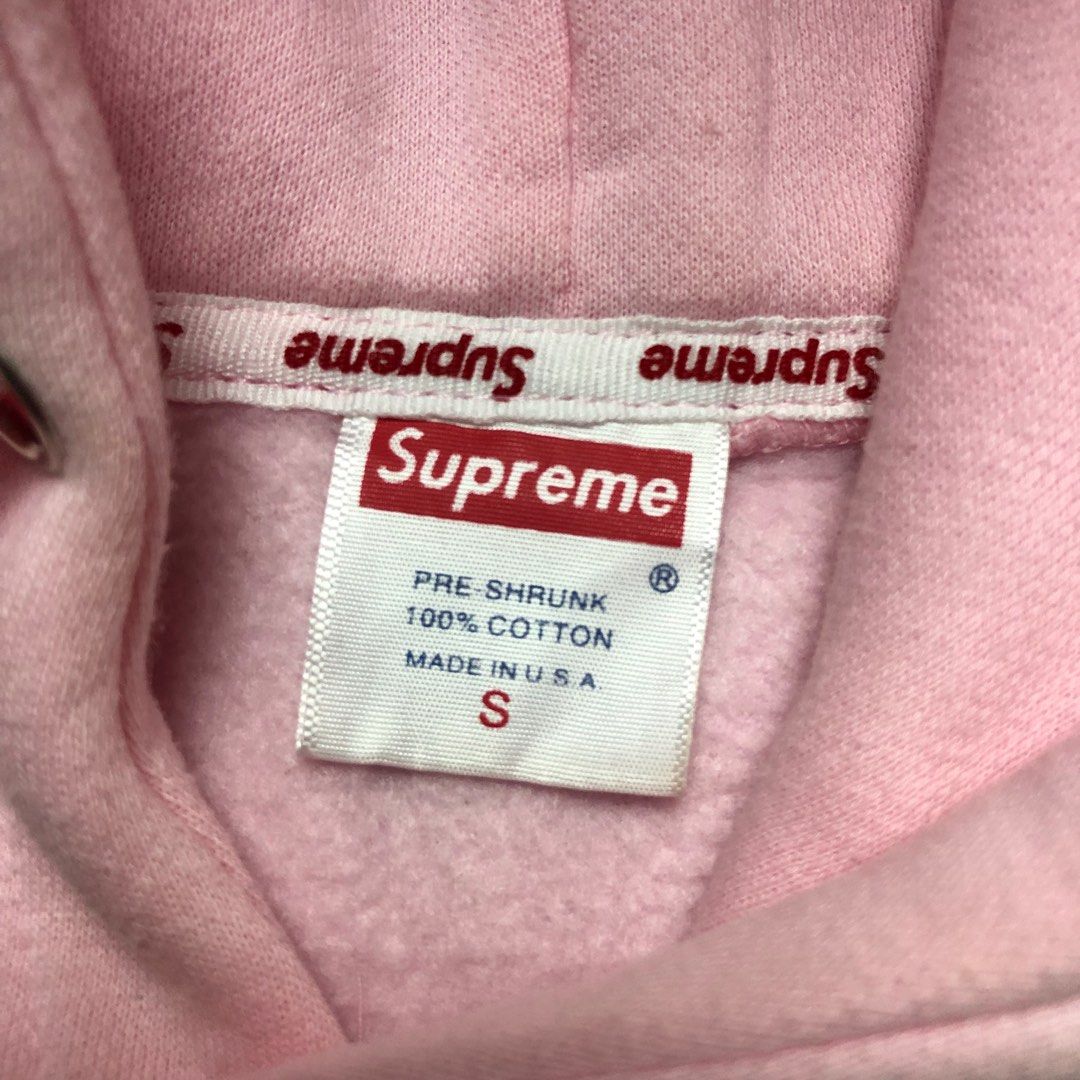 Supreme pink hoodie outlet box logo